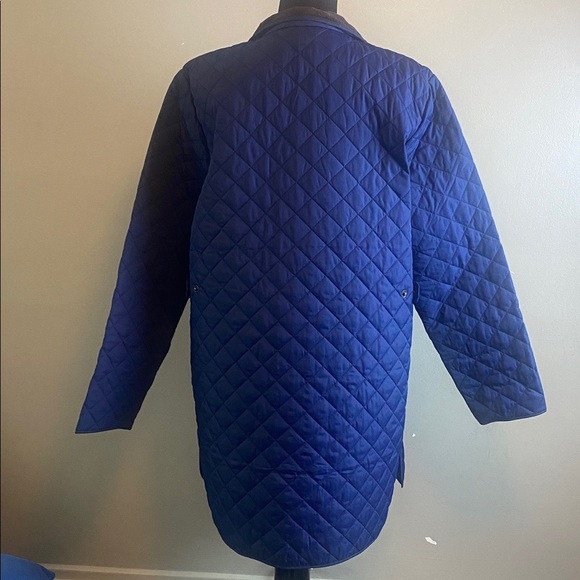Lands End Women's Quilted Blue Jacket Zipper & Snap Closure Above Knee Sz XL 18 - Picture 6 of 12